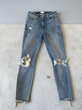 MOTHER The Stunner Ankle Step Fray Jeans Size 25